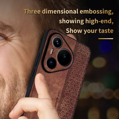 For Huawei Pura 70 Pro AZNS 3D Embossed Skin Feel Phone Case(Brown) - Huawei Cases by AZNS | Online Shopping UK | buy2fix