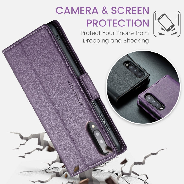 For Samsung Galaxy A30s / A50s / A50 CaseMe 023 Butterfly Buckle Litchi Texture RFID Anti-theft Leather Phone Case(Pearly Purple) - Galaxy Phone Cases by CaseMe | Online Shopping UK | buy2fix