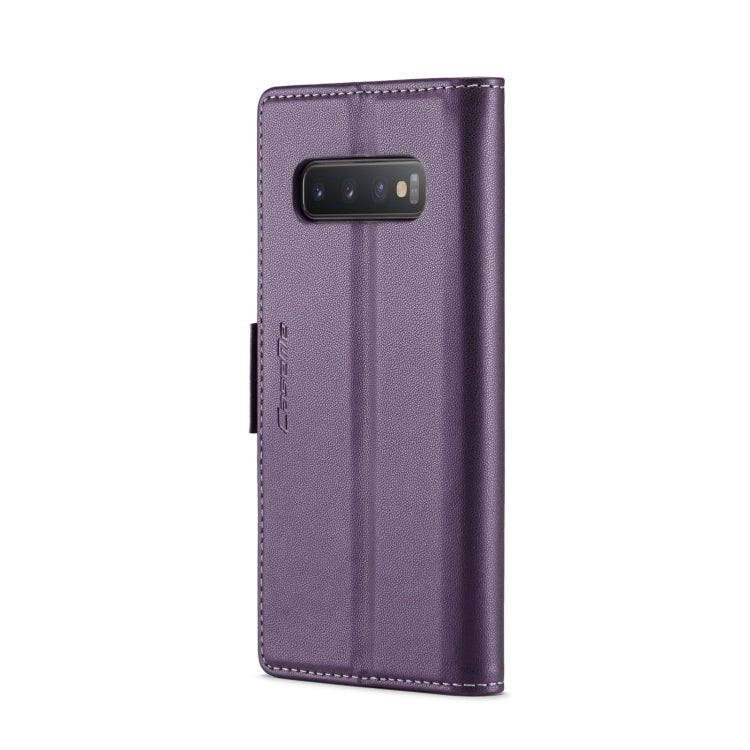 For Samsung Galaxy S10+ CaseMe 023 Butterfly Buckle Litchi Texture RFID Anti-theft Leather Phone Case(Pearly Purple) - Galaxy Phone Cases by CaseMe | Online Shopping UK | buy2fix