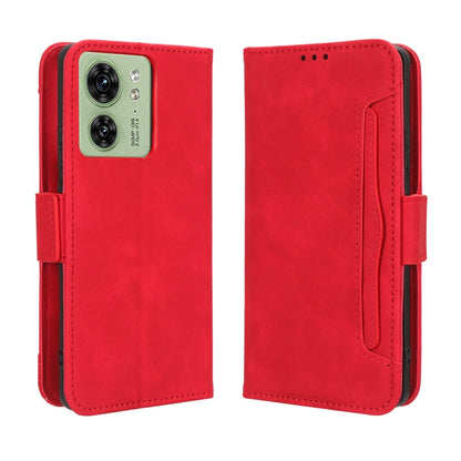 For Motorola Edge 40 Skin Feel Calf Texture Card Slots Leather Phone Case(Red) - Motorola Cases by buy2fix | Online Shopping UK | buy2fix