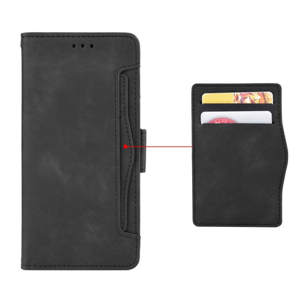 For Motorola Moto G53 / G13 Skin Feel Calf Texture Card Slots Leather Phone Case(Black) - Motorola Cases by buy2fix | Online Shopping UK | buy2fix