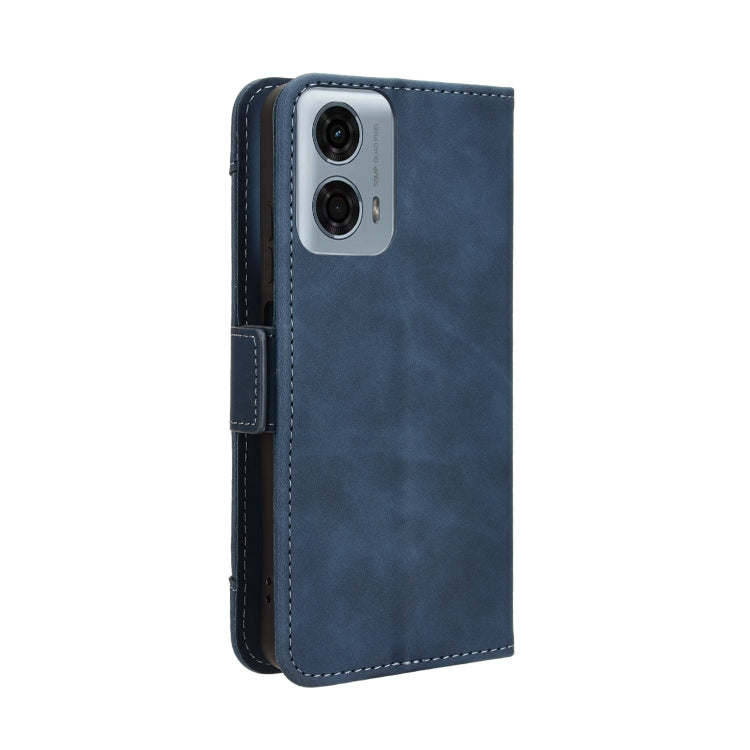 For Motorola Moto G Power 5G 2024 Skin Feel Calf Texture Card Slots Leather Phone Case(Blue) - Motorola Cases by buy2fix | Online Shopping UK | buy2fix