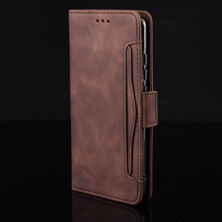 For Google Pixel 9 Pro Skin Feel Calf Texture Card Slots Leather Phone Case(Brown) - Google Cases by buy2fix | Online Shopping UK | buy2fix