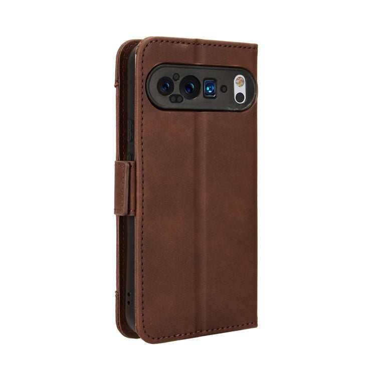 For Google Pixel 9 Pro Skin Feel Calf Texture Card Slots Leather Phone Case(Brown) - Google Cases by buy2fix | Online Shopping UK | buy2fix