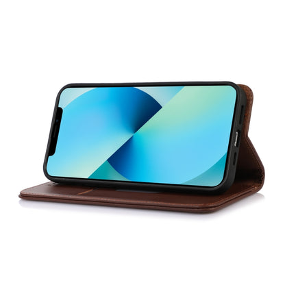 OPPO Reno10 5G / 10 Pro 5G Global KHAZNEH Nappa Top Layer Cowhide Leather Phone Case(Brown) - OPPO Cases by buy2fix | Online Shopping UK | buy2fix