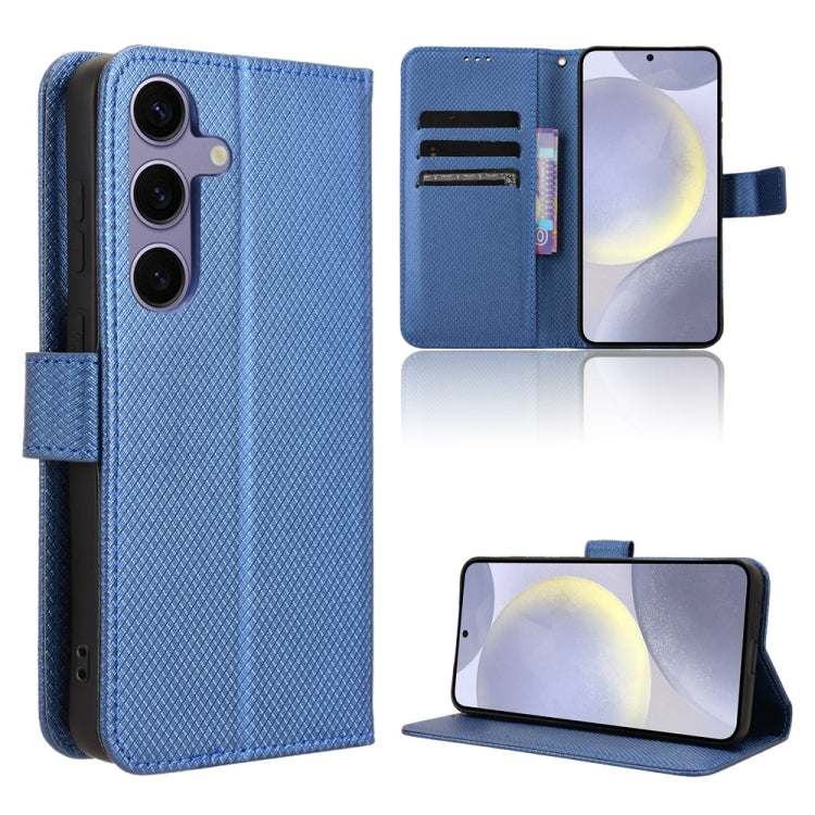 For Samsung Galaxy S24 5G Diamond Texture Leather Phone Case(Blue) - Galaxy S24 5G Cases by buy2fix | Online Shopping UK | buy2fix