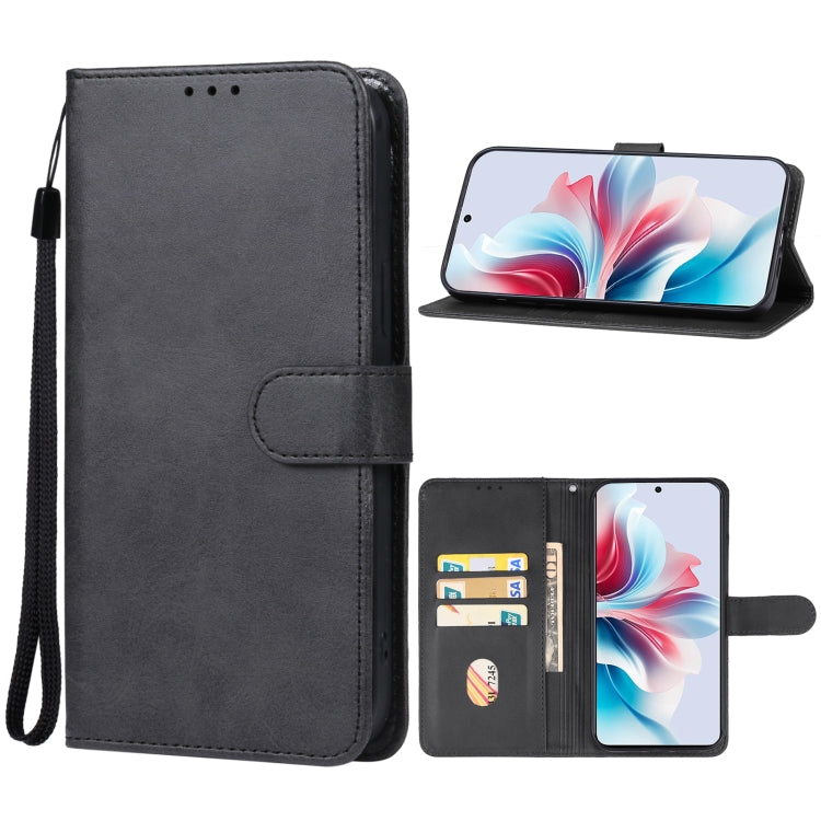 For OPPO Reno11 F Leather Phone Case(Black) - Reno11 F Cases by buy2fix | Online Shopping UK | buy2fix