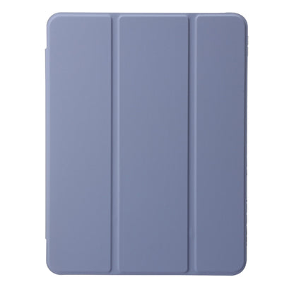 For iPad Air 13 2025 / 2024 Clear Acrylic 3-Fold Leather Tablet Case(Lavender Purple) - iPad Air 13 2025 / 2024 Cases by buy2fix | Online Shopping UK | buy2fix