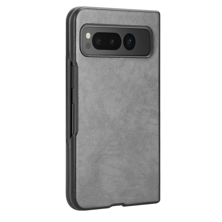 For Google Pixel Fold Litchi Texture Back Cover Phone Case(Grey) - Google Cases by buy2fix | Online Shopping UK | buy2fix