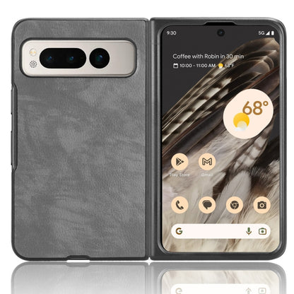 For Google Pixel Fold Litchi Texture Back Cover Phone Case(Grey) - Google Cases by buy2fix | Online Shopping UK | buy2fix