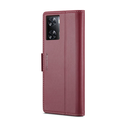 For OPPO A77 4G Global / A57e 4G CaseMe 023 Butterfly Buckle Litchi Texture RFID Anti-theft Leather Phone Case(Wine Red) - OPPO Cases by CaseMe | Online Shopping UK | buy2fix