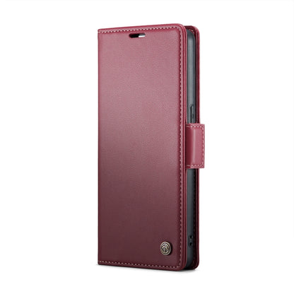 For OPPO Reno8 5G Global CaseMe 023 Butterfly Buckle Litchi Texture RFID Anti-theft Leather Phone Case(Wine Red) - OPPO Cases by CaseMe | Online Shopping UK | buy2fix