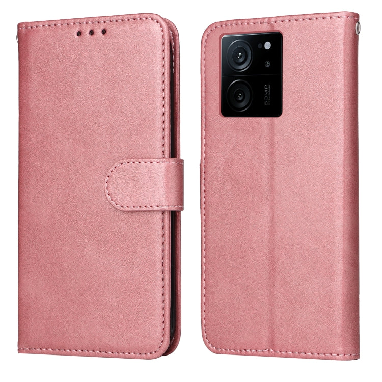 For Xiaomi 13T / Redmi K60 Ultra Classic Calf Texture Flip Leather Phone Case(Rose Gold) - Redmi K60 Ultra Cases by buy2fix | Online Shopping UK | buy2fix