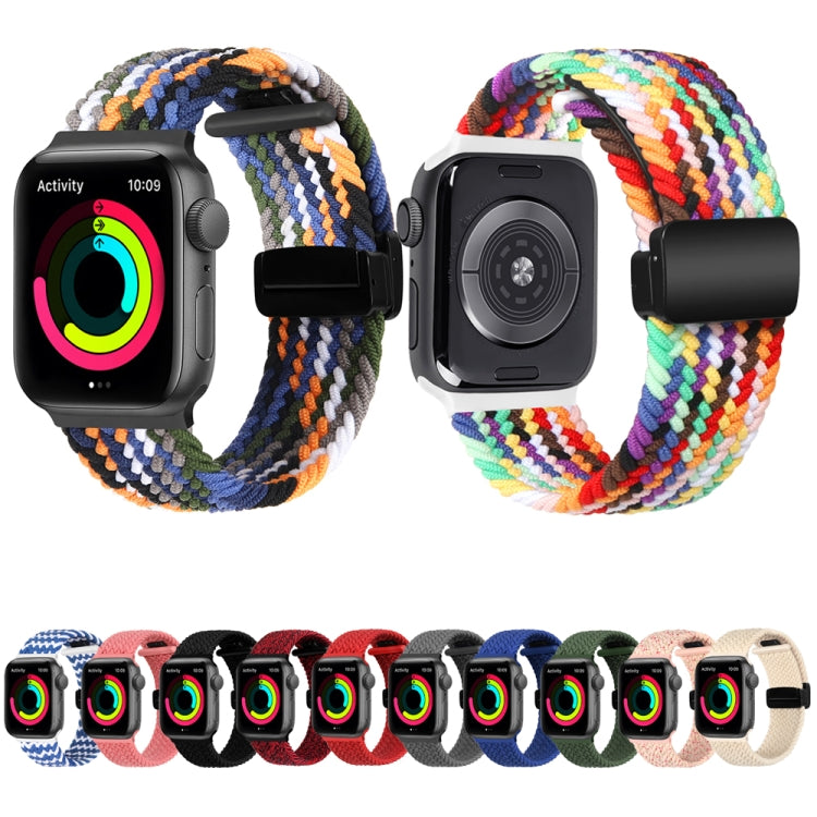 Magnetic Fold Clasp Woven Watch Band For Apple Watch 5 44mm(Starlight Color) - Watch Bands by buy2fix | Online Shopping UK | buy2fix