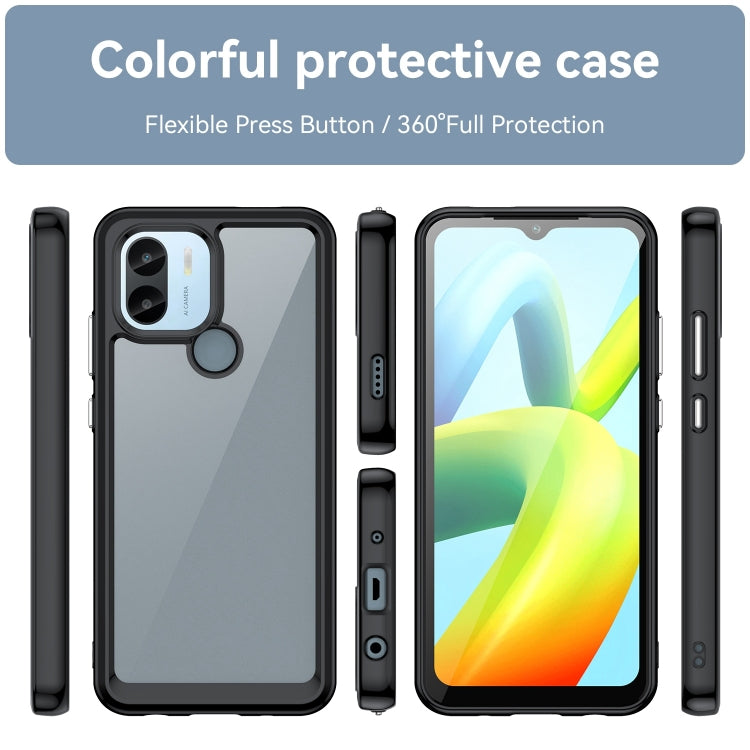 For Xiaomi Redmi A1+ Colorful Series Acrylic Hybrid TPU Phone Case(Black) - Xiaomi Cases by buy2fix | Online Shopping UK | buy2fix