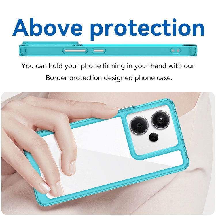 For Xiaomi Redmi Note 13 Pro+ Colorful Series Acrylic Hybrid TPU Phone Case(Transparent Blue) - Note 13 Pro+ Cases by buy2fix | Online Shopping UK | buy2fix