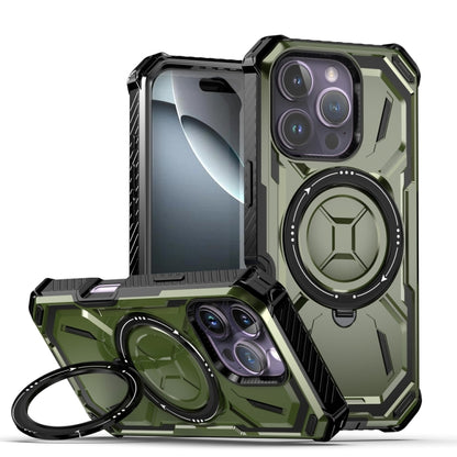 For iPhone 16 Pro Armor Series Holder Phone Case(Army Green) - iPhone 16 Pro Cases by buy2fix | Online Shopping UK | buy2fix