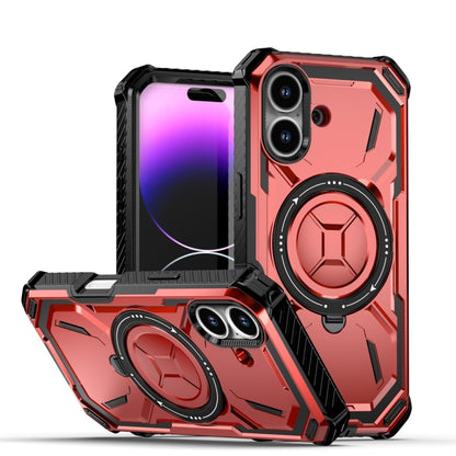 For iPhone 16 Armor Series Holder Phone Case(Red) - iPhone 16 Cases by buy2fix | Online Shopping UK | buy2fix