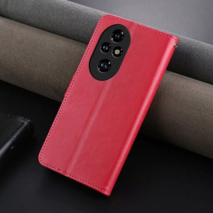 For Honor 200 AZNS Sheepskin Texture Flip Leather Phone Case(Red) - Honor Cases by AZNS | Online Shopping UK | buy2fix