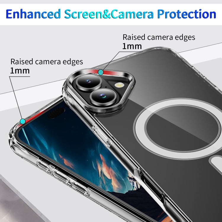 For iPhone 16 Plus Four Corner Airbags MagSafe Magnetic Phone Case(Transparent) - iPhone 16 Plus Cases by buy2fix | Online Shopping UK | buy2fix