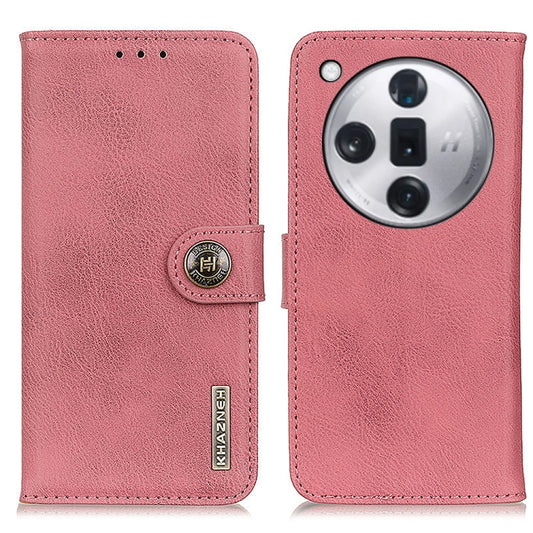 For OPPO Find X7 Pro / Find X7 Ultra KHAZNEH Cowhide Texture Flip Leather Phone Case(Pink) - Find X7 Ultra Cases by buy2fix | Online Shopping UK | buy2fix