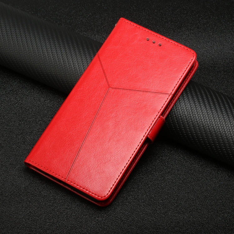 For iPhone 16 Plus HT01 Y-shaped Pattern Flip Leather Phone Case(Red) - iPhone 16 Plus Cases by buy2fix | Online Shopping UK | buy2fix