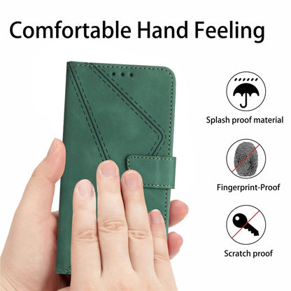 For iPhone 16 Pro Max Stitching Embossed Leather Phone Case(Green) - iPhone 16 Pro Max Cases by buy2fix | Online Shopping UK | buy2fix