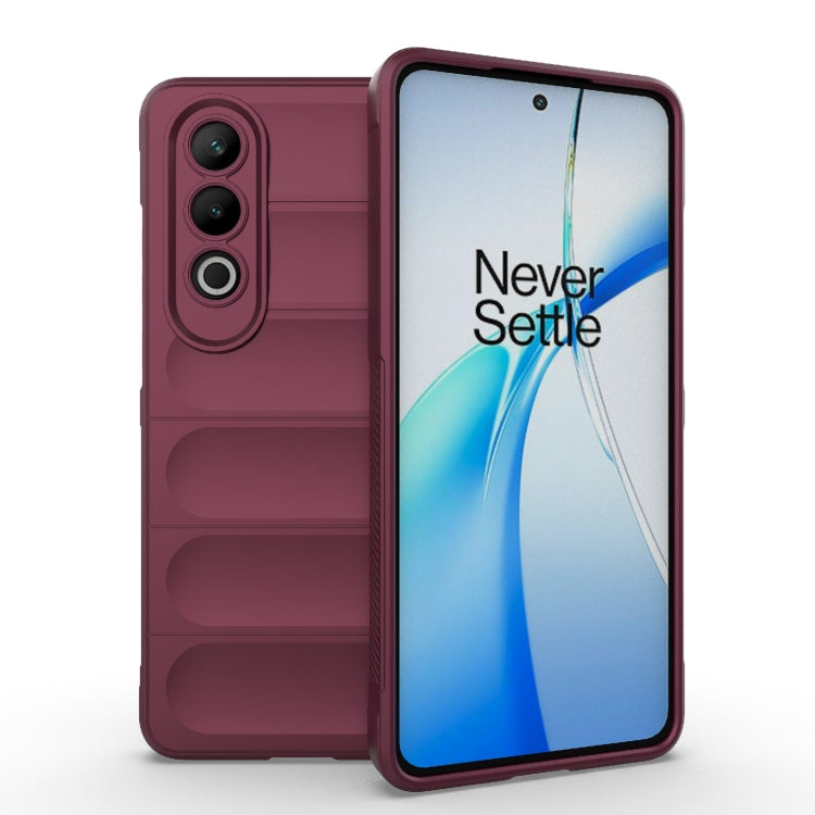 For OnePlus Nord CE4 5G Global Magic Shield TPU + Flannel Phone Case(Wine Red) - OnePlus Cases by buy2fix | Online Shopping UK | buy2fix