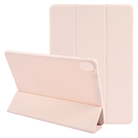 For Huawei MatePad SE 11 GEBEI 3-folding Holder Shockproof Flip Leather Tablet Case(Pink) - Huawei by GEBEI | Online Shopping UK | buy2fix