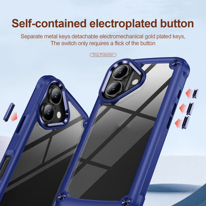 For iPhone 16 TPU + PC Lens Protection Phone Case(Blue) - iPhone 16 Cases by buy2fix | Online Shopping UK | buy2fix