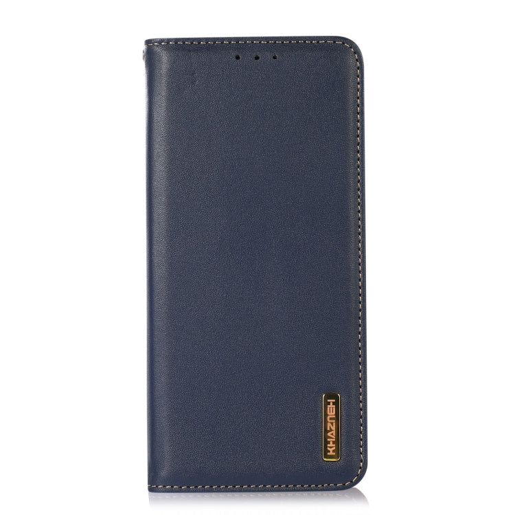 For iPhone 16 Pro Max KHAZNEH Nappa Top Layer Cowhide Leather Phone Case(Blue) - iPhone 16 Pro Max Cases by buy2fix | Online Shopping UK | buy2fix