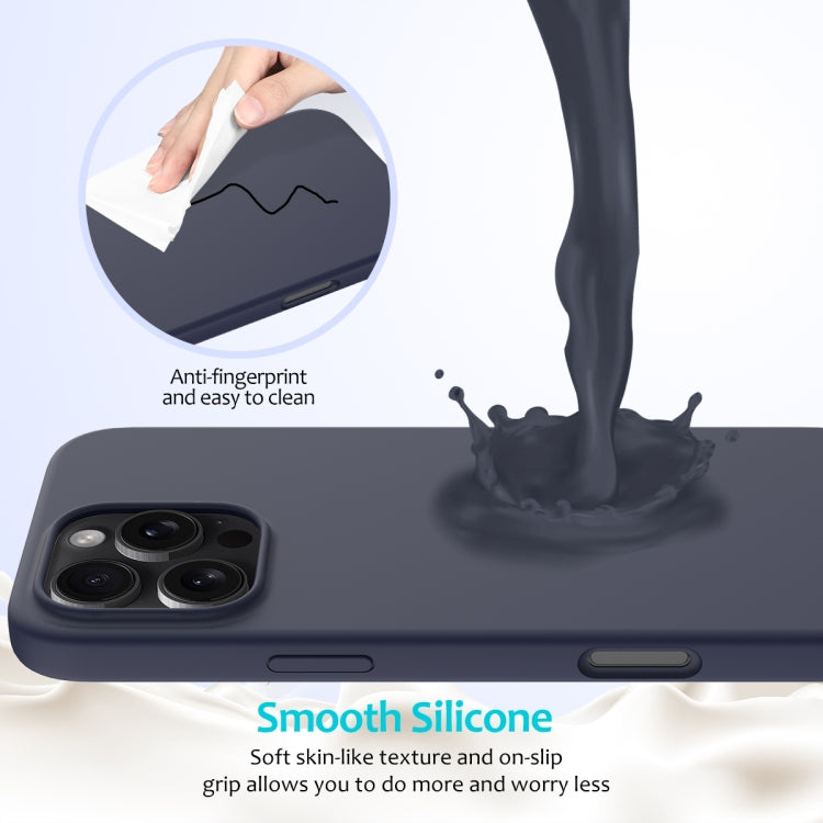 For iPhone 16 Pro Solid Color Silicone Phone Case(Midnight Blue) - More iPhone Cases by buy2fix | Online Shopping UK | buy2fix