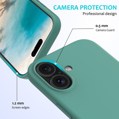 For iPhone 16 Plus Solid Color Silicone Phone Case(Pine Needle Green) - More iPhone Cases by buy2fix | Online Shopping UK | buy2fix