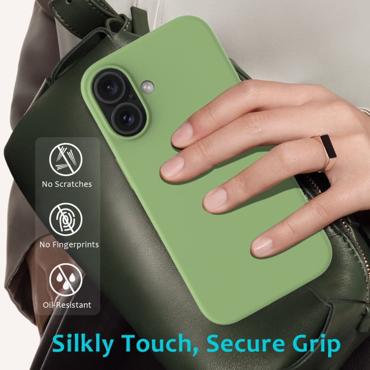 For iPhone 16 Solid Color Silicone Phone Case(Mint Green) - More iPhone Cases by buy2fix | Online Shopping UK | buy2fix