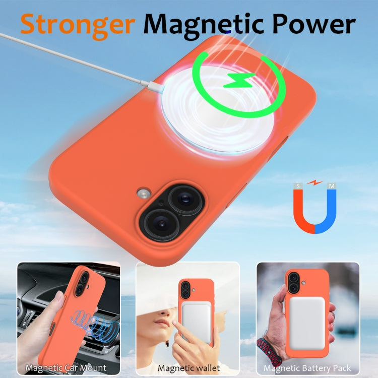 For iPhone 16 Shockproof Silicone Magsafe Phone Case(Gold Orange) - iPhone 16 Cases by buy2fix | Online Shopping UK | buy2fix