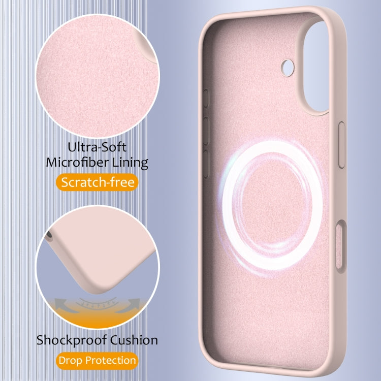 For iPhone 16 Shockproof Silicone Magsafe Phone Case(Sand Pink) - iPhone 16 Cases by buy2fix | Online Shopping UK | buy2fix