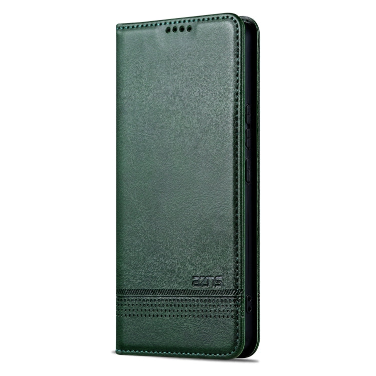 For Xiaomi Redmi Note 13 Pro 4G AZNS Magnetic Calf Texture Flip Leather Phone Case(Dark Green) - Note 13 Pro Cases by AZNS | Online Shopping UK | buy2fix