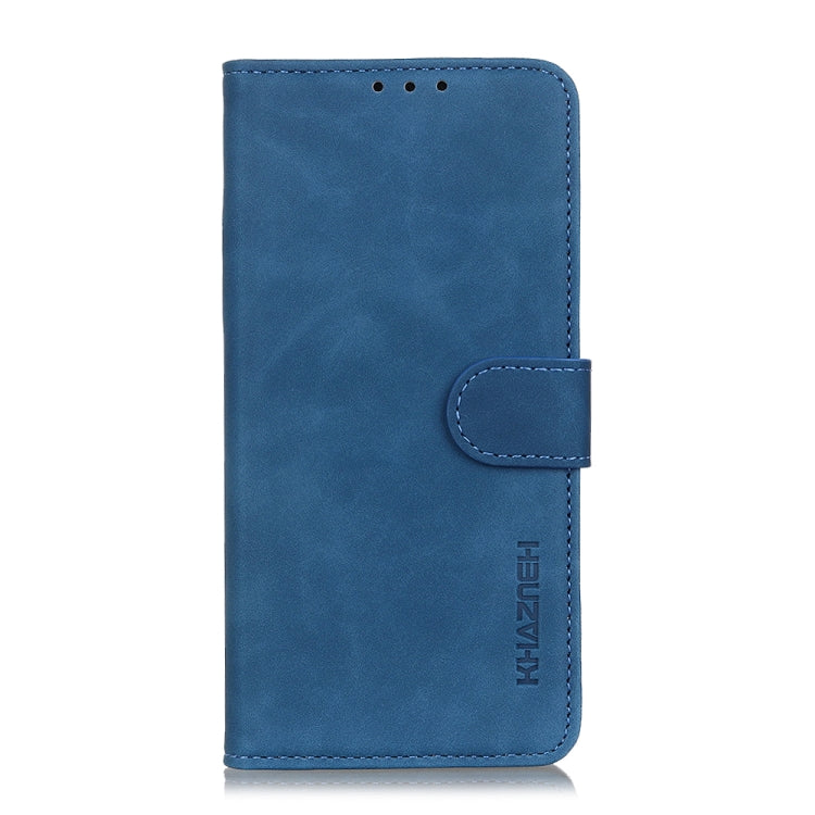 For iPhone 16 KHAZNEH Retro Texture Leather Phone Case(Blue) - iPhone 16 Cases by buy2fix | Online Shopping UK | buy2fix