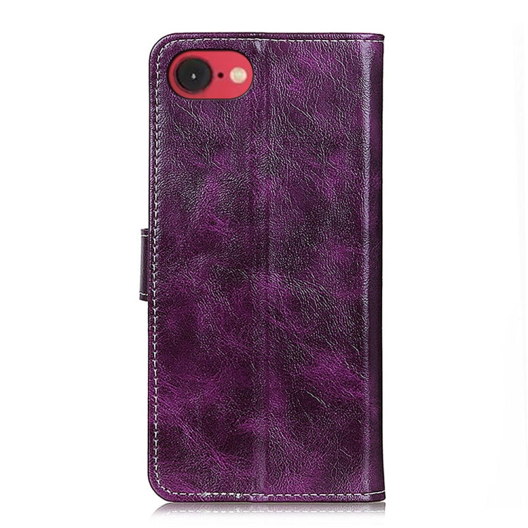 For iPhone 16e Retro Crazy Horse Texture Horizontal Flip Leather Phone Case(Purple) - iPhone 16e Cases by buy2fix | Online Shopping UK | buy2fix