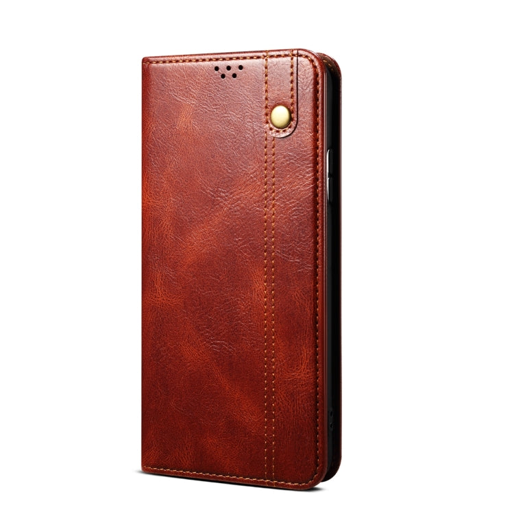 For vivo S18 Pro Oil Wax Crazy Horse Texture Leather Phone Case(Brown) - S18 Pro Cases by buy2fix | Online Shopping UK | buy2fix
