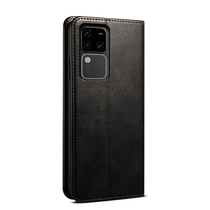 For vivo S18 Oil Wax Crazy Horse Texture Leather Phone Case(Black) - S18 Cases by buy2fix | Online Shopping UK | buy2fix