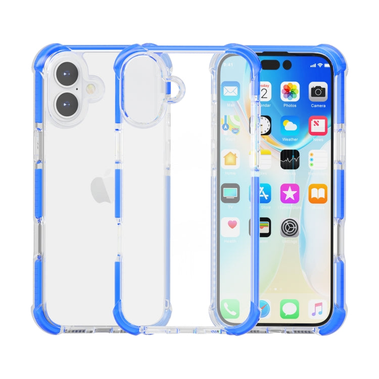 For iPhone 16 Plus Four-corner Shockproof TPU + Acrylic Phone Case(Blue) - iPhone 16 Plus Cases by buy2fix | Online Shopping UK | buy2fix