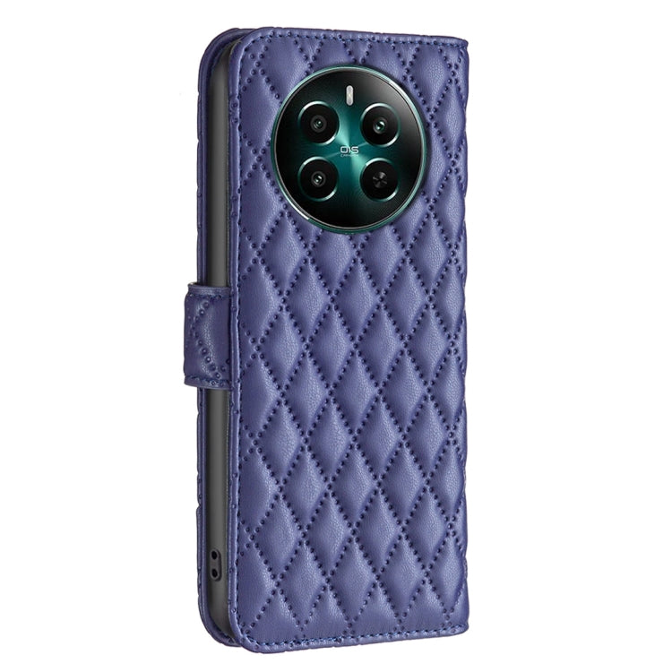 For Realme 12+ 5G Diamond Lattice Wallet Flip Leather Phone Case(Blue) - Realme Cases by buy2fix | Online Shopping UK | buy2fix