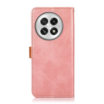 For OnePlus 13 KHAZNEH Dual-color Cowhide Texture Flip Leather Phone Case(Rose Gold) - OnePlus Cases by buy2fix | Online Shopping UK | buy2fix