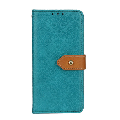 For iPhone 16 Pro European Floral Embossed Leather Phone Case(Blue) - iPhone 16 Pro Cases by buy2fix | Online Shopping UK | buy2fix