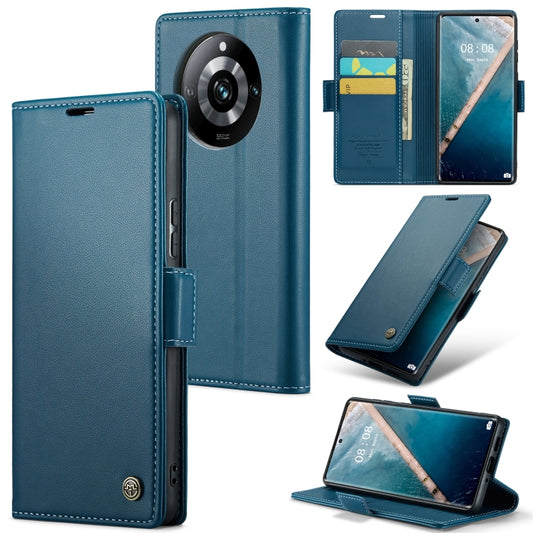 For Realme 11 Pro/11 Pro+ CaseMe 023 Butterfly Buckle Litchi Texture RFID Anti-theft Leather Phone Case(Blue) - Realme Cases by CaseMe | Online Shopping UK | buy2fix