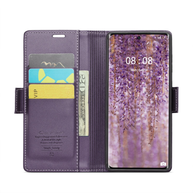 For Realme 11 Pro/11 Pro+ CaseMe 023 Butterfly Buckle Litchi Texture RFID Anti-theft Leather Phone Case(Pearly Purple) - Realme Cases by CaseMe | Online Shopping UK | buy2fix