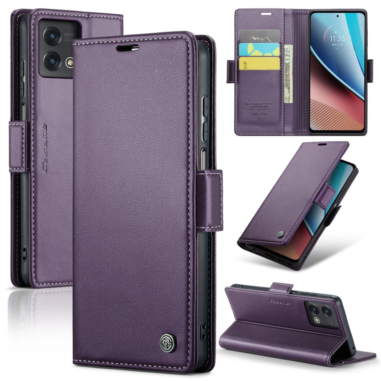 For Motorola Moto G Stylus 5G 2023 CaseMe 023 Butterfly Buckle Litchi Texture RFID Anti-theft Leather Phone Case(Pearly Purple) - Motorola Cases by CaseMe | Online Shopping UK | buy2fix