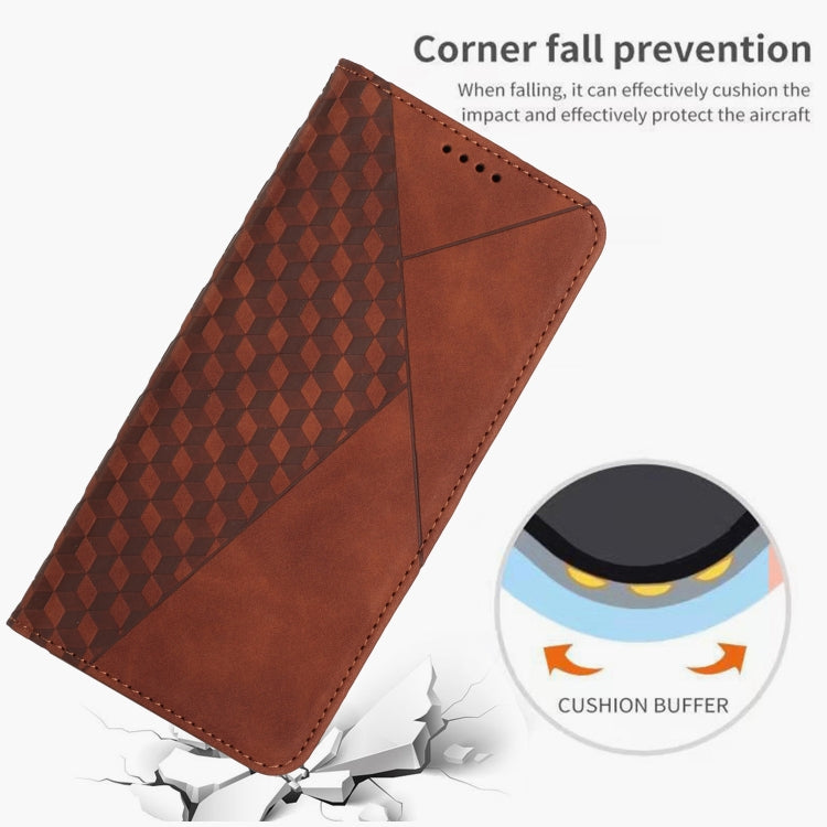 For Xiaomi Redmi K70 / K70 Pro Diamond Splicing Skin Feel Magnetic Leather Phone Case(Brown) - K70 Pro Cases by buy2fix | Online Shopping UK | buy2fix