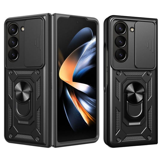 For Samsung Galaxy Z Fold6 Sliding Camera Cover Design TPU+PC Phone Case(Black) - Galaxy Z Fold6 5G Cases by buy2fix | Online Shopping UK | buy2fix